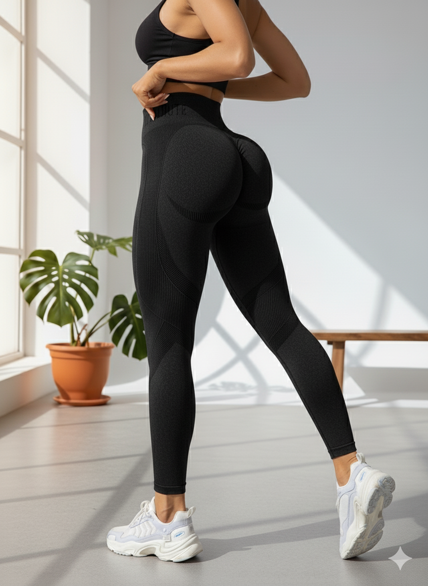 Legging pour femme – Taille haute, sans couture, effet push-up fessier, gainant et confortable pour le sport et le yoga