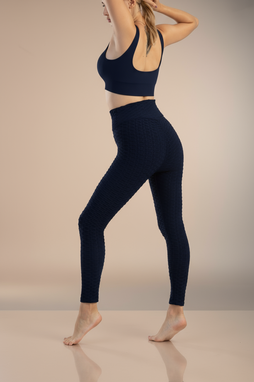 Legging Femme Taille Haute Push Up | Effet Bulles Anti-Cellulite
