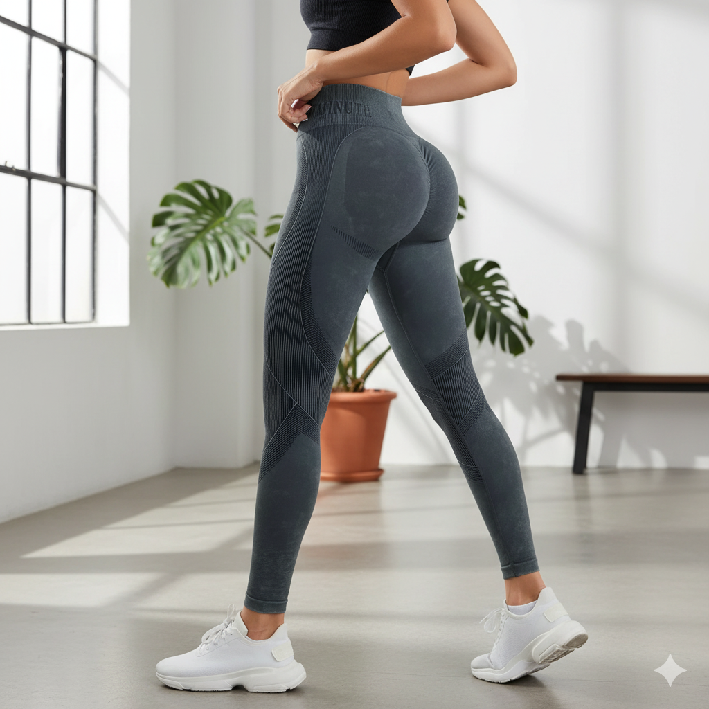 Legging pour femme – Taille haute, sans couture, effet push-up fessier, gainant et confortable pour le sport et le yoga