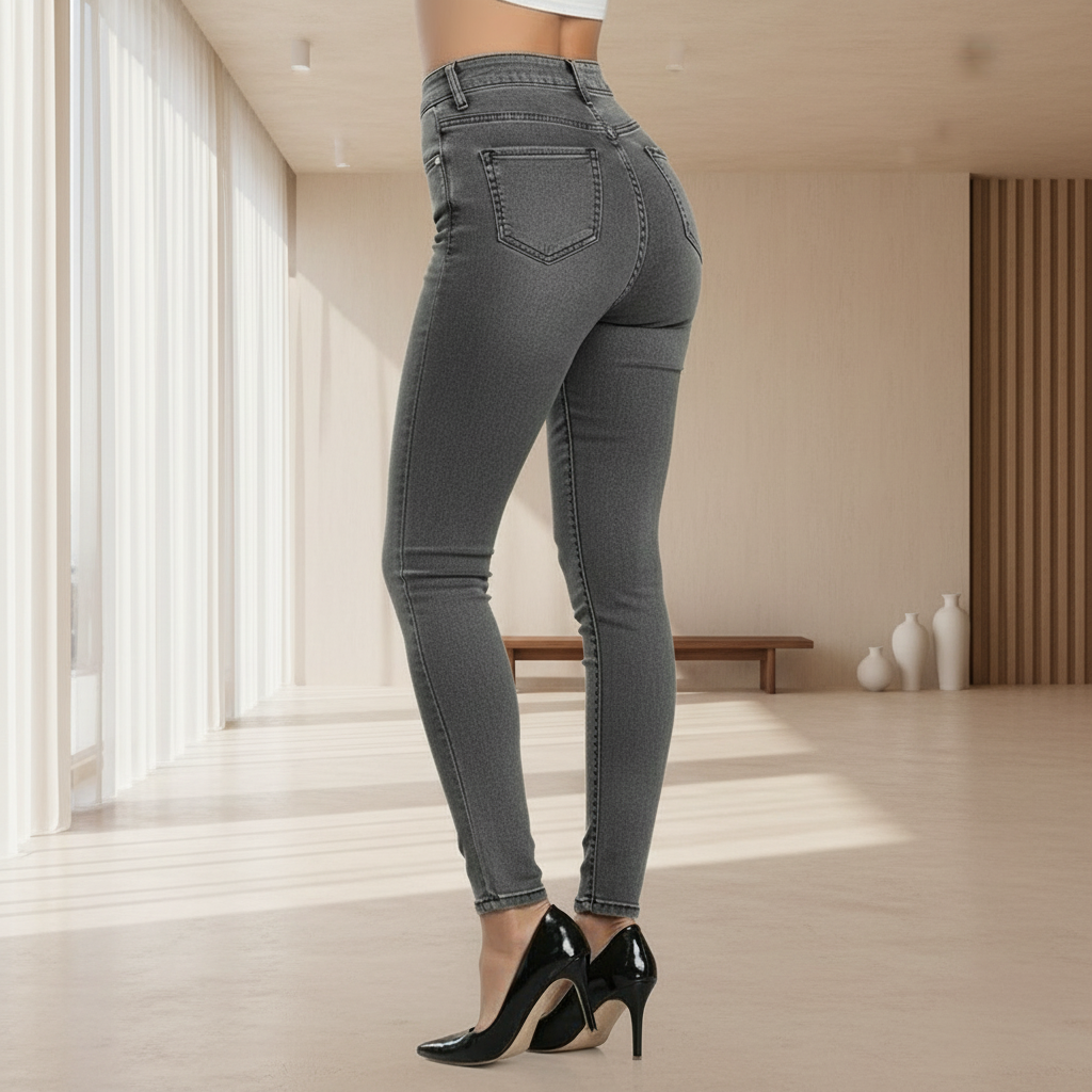 Legging femme taille haute effet jean Miss Moly en tissu extensible