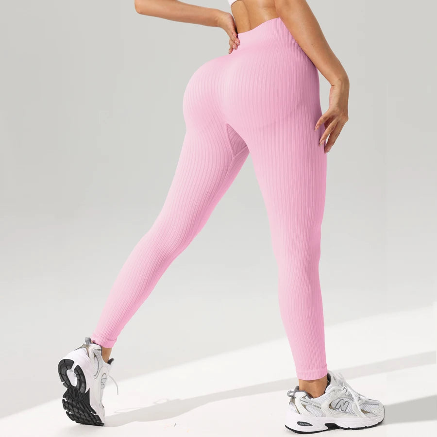 Leggings femme taille haute sans couture pour yoga et fitness contrôle du ventre
