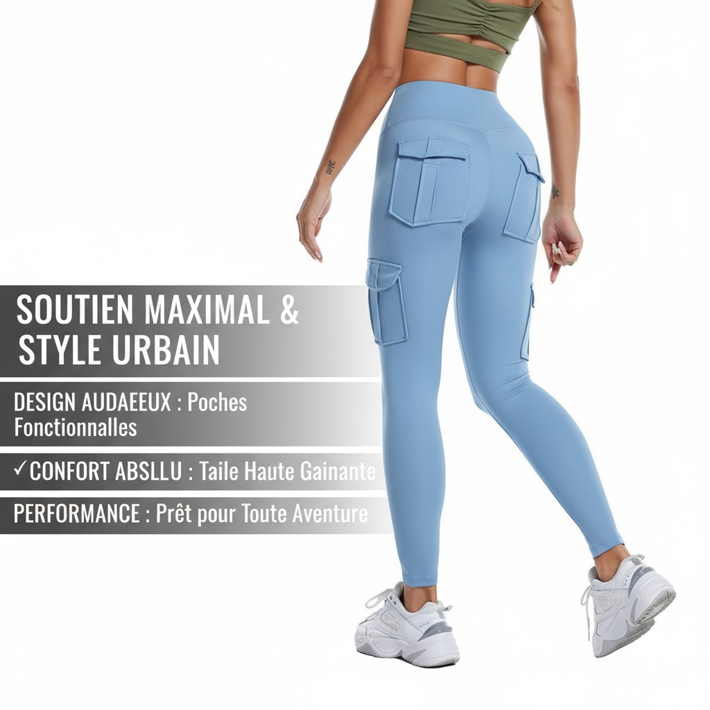 Legging de Yoga Femme Multi-Poches – Haute performance & style urbain